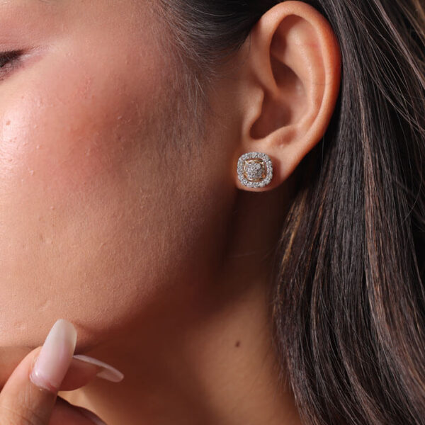 Diamond) Classic Halo Earrings