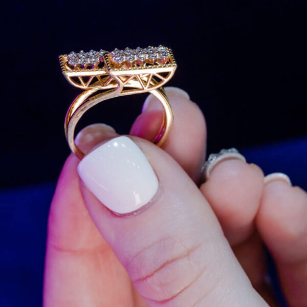 Dual Top Diamond Ring