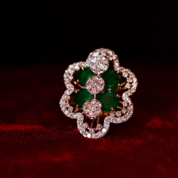 Emerald Blossom Ring