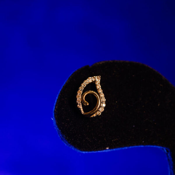 (Gold) Curved Leaf Spark Earrings