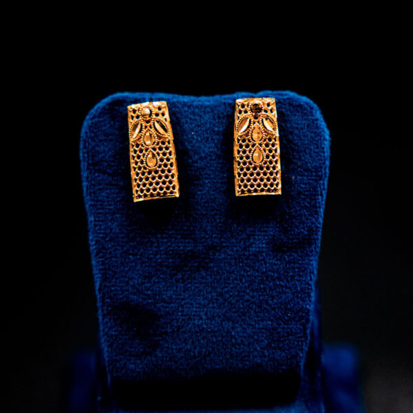 Gold) Heritage Mesh Panel Earrings