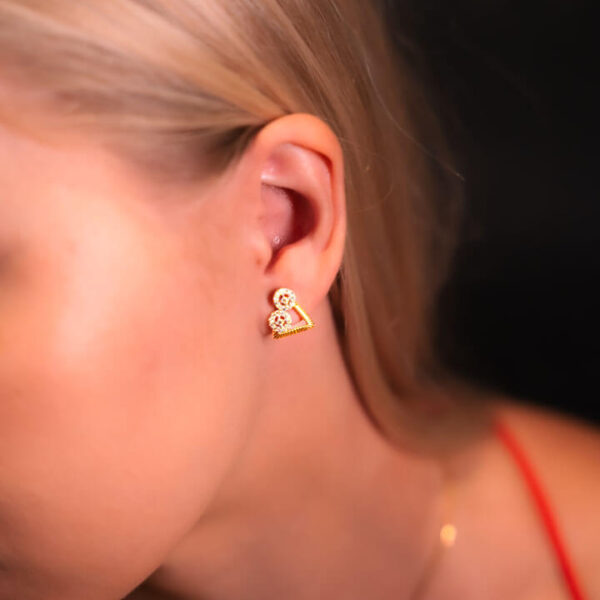 (Gold) Ruby Blossom Earrings