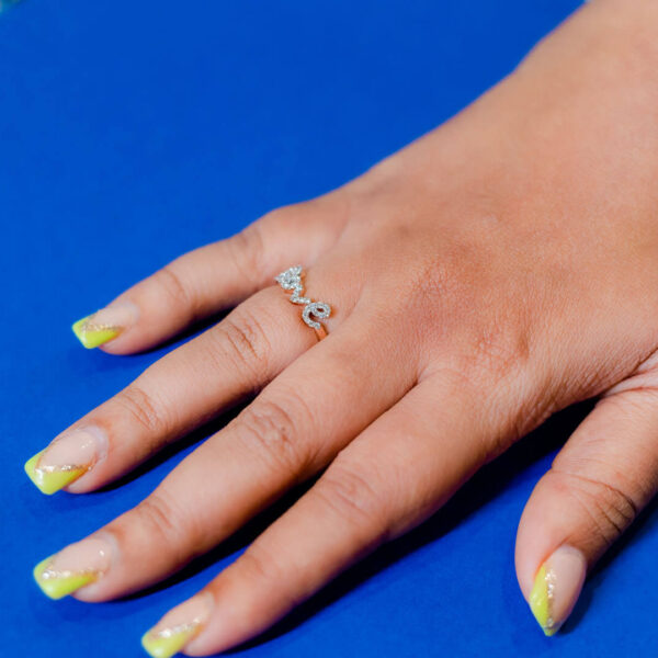 Love Etched Diamond Ring