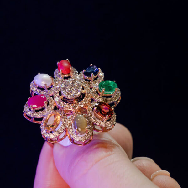 Multi Gem Statement Ring