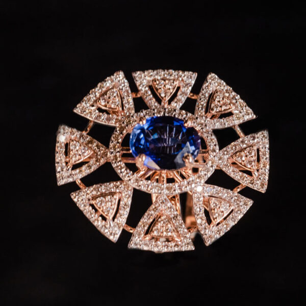 Radiant Sapphire Halo Ring