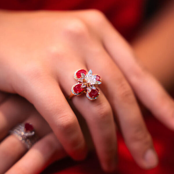 Ruby Blossom Ring