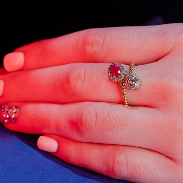 Ruby Dual Open Ring