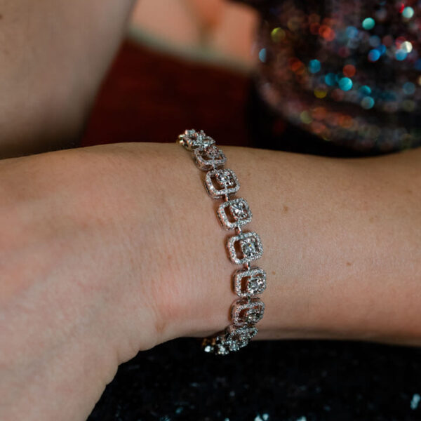 Square Crystal Link Bracelet