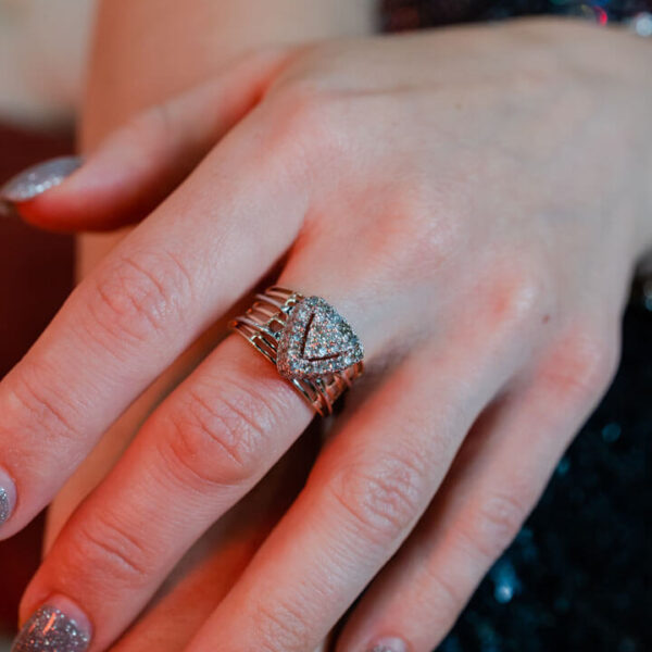 Triangular Cluster Diamond Ring ⭐