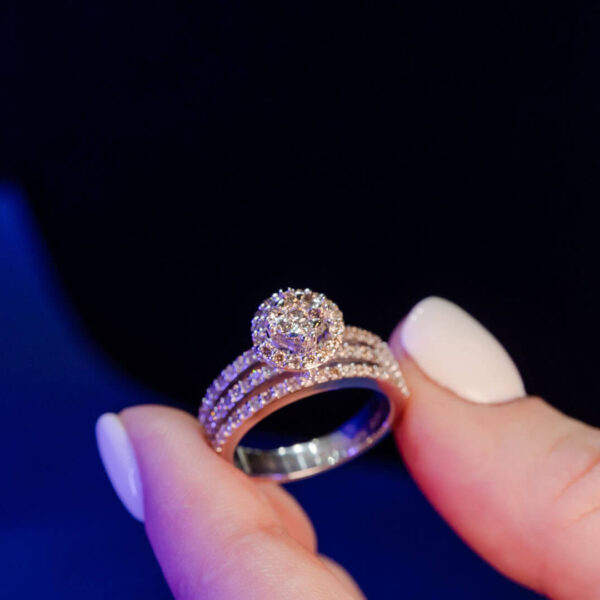 Triple Row Diamond Ring