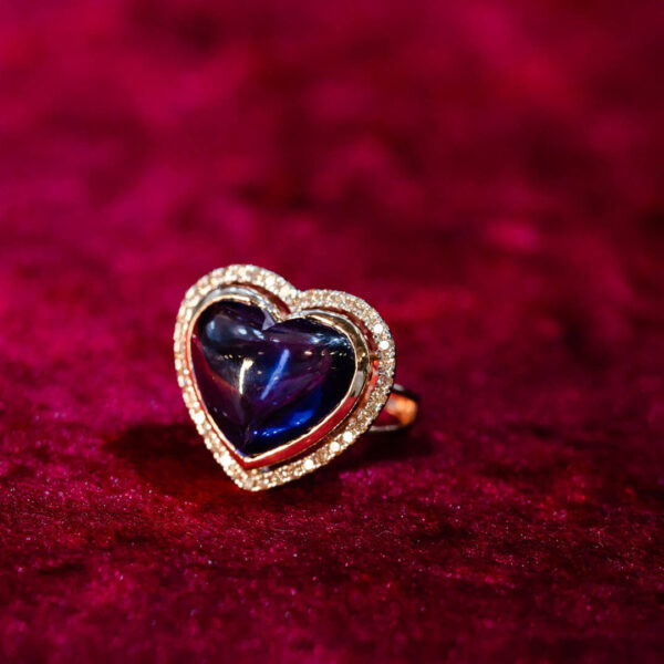 Velvet Blue Heart Ring