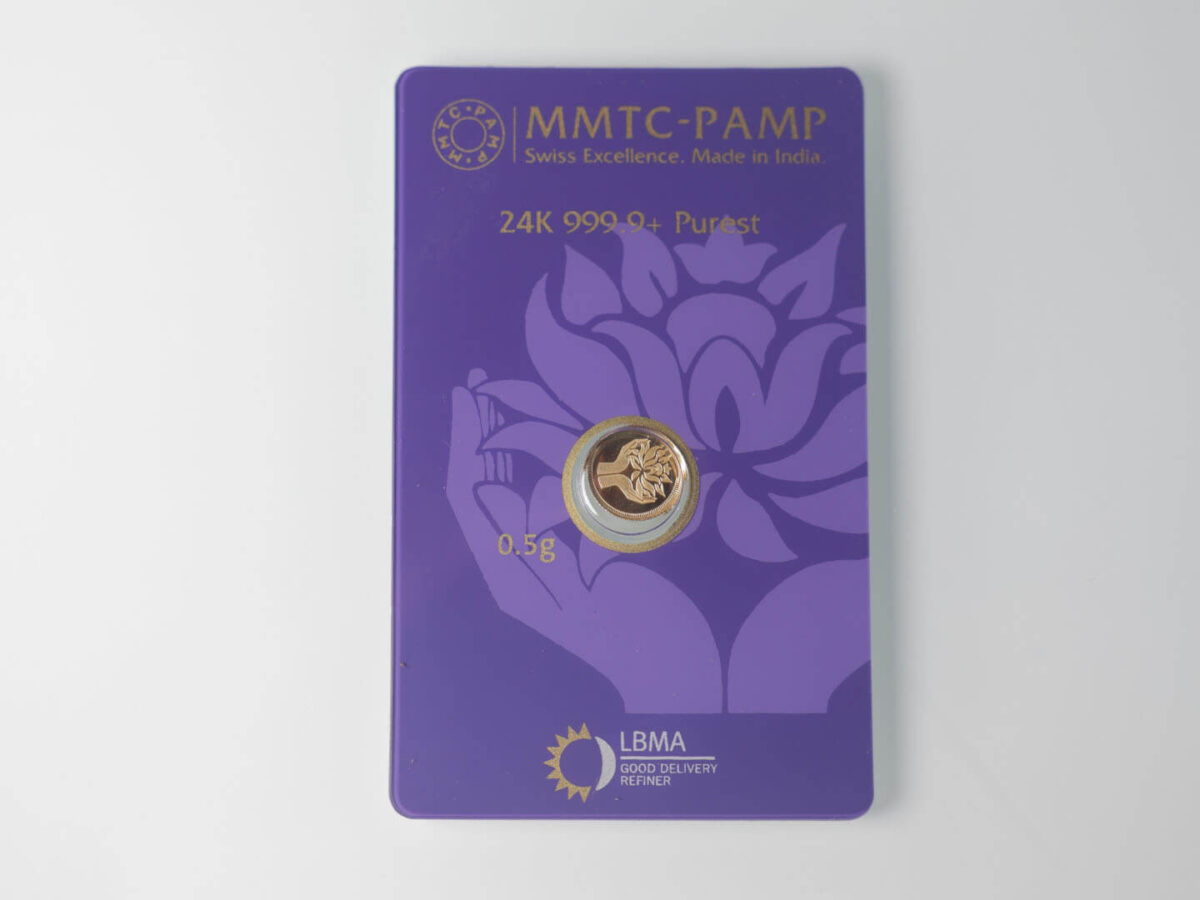 0.5g 24K Gold Lotus Coin