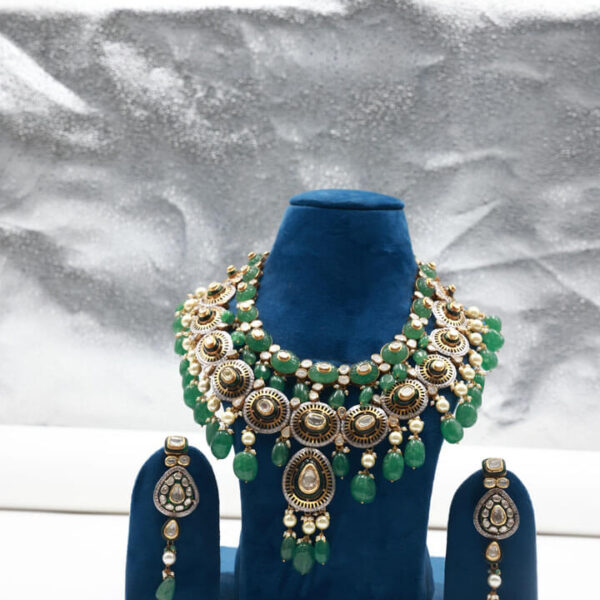 Emerald Kundan Bridal Choker Set