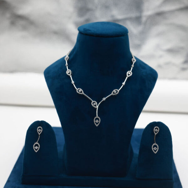Teardrop Silver Necklace Set